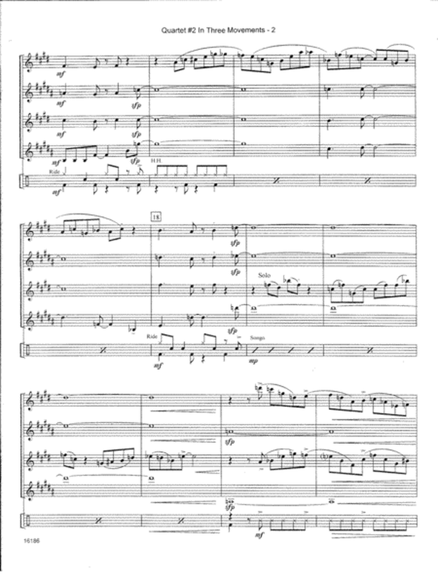 Quartet #2 In Three Movements - Full Score