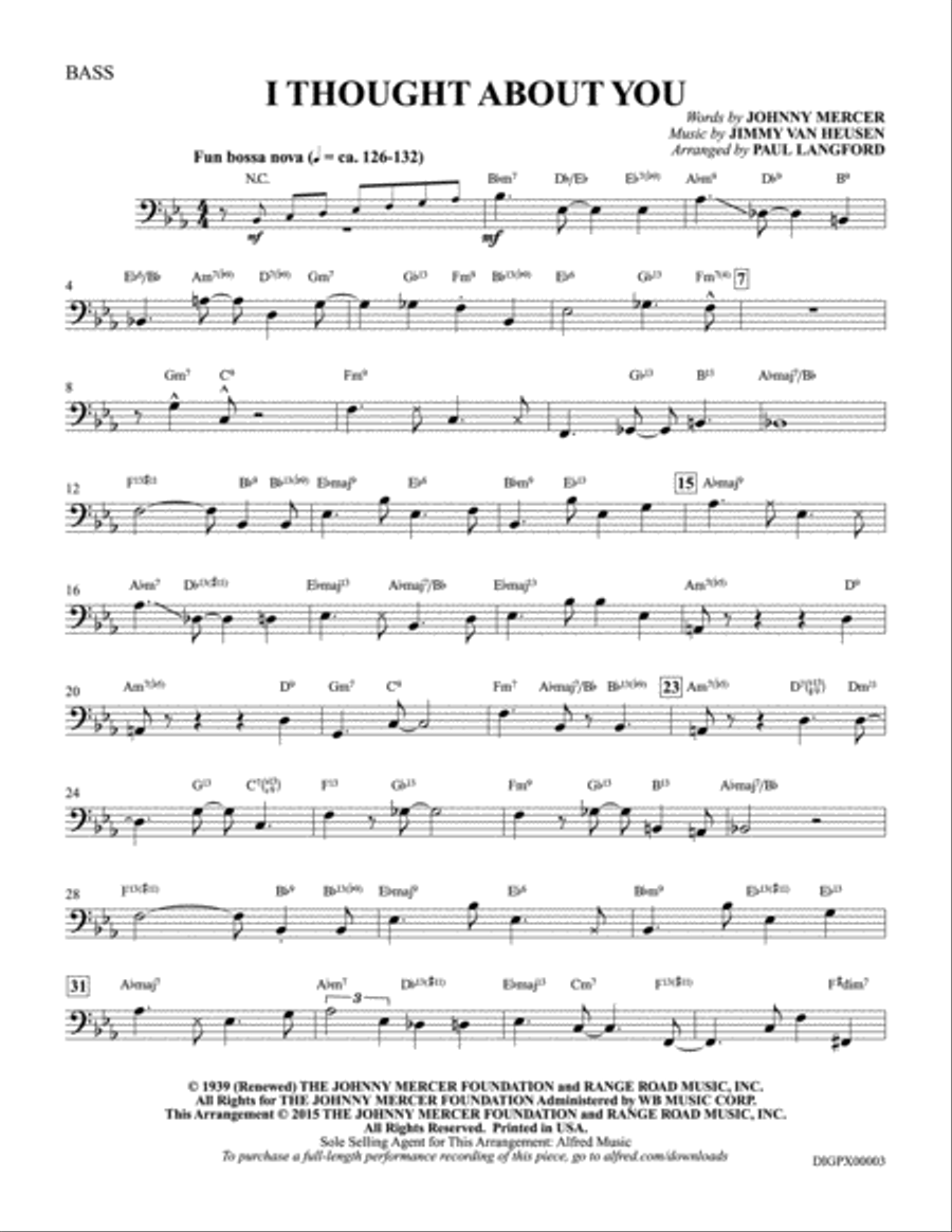 I Thought About You: Bass Part scores gallery preview page 1
