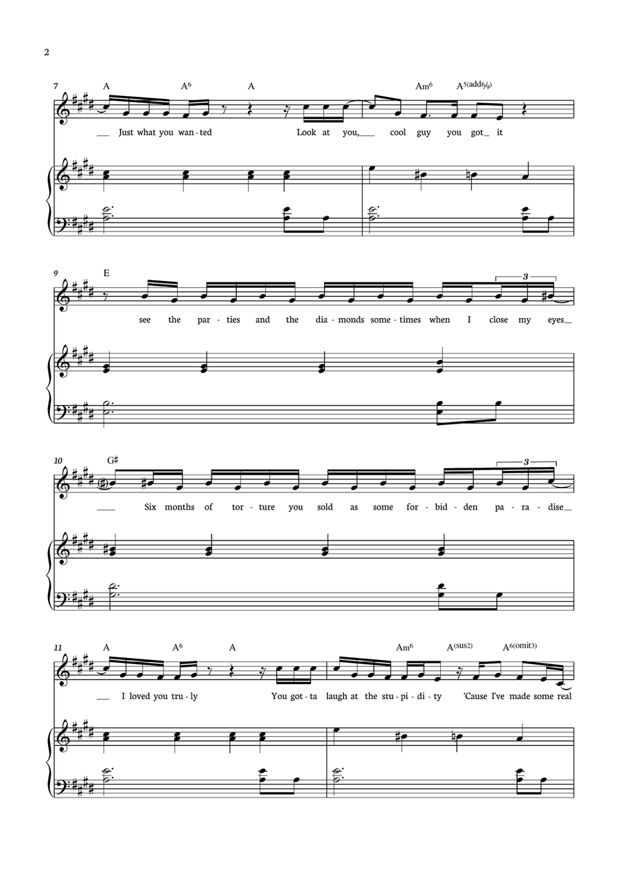 Vampire Vampire Piano, Vocal scores gallery preview page 2