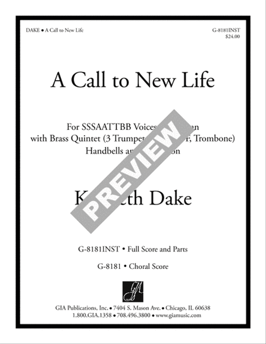 A Call to New Life - Full Score and parts Choir scores gallery preview page 2