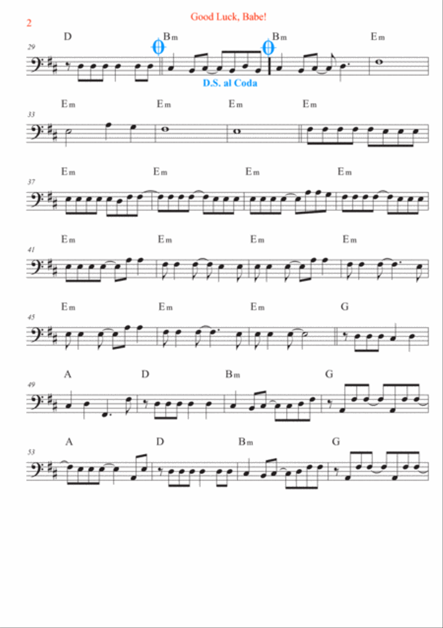 Good Luck, Babe! Cello Solo scores gallery preview page 2