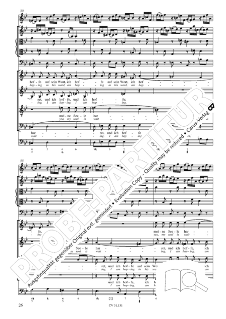Form the deep, Lord, cried I, Lord, to Thee (Aus der Tiefe rufe ich, Herr, zu dir) 4-Part scores gallery preview page 27