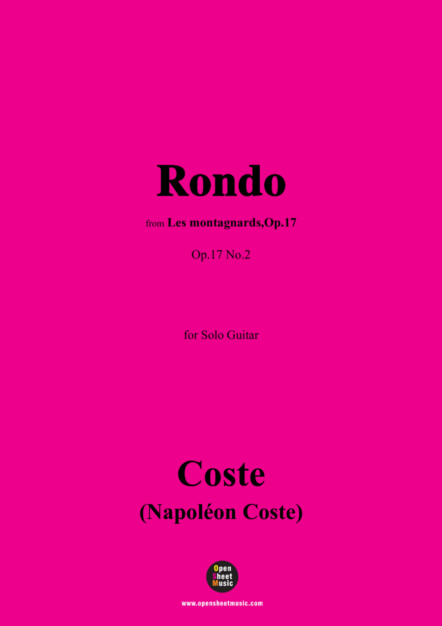 Coste-Rondo,Op.17 No.2,from 'Les montagnards,Op.17',for Guitar Acoustic Guitar scores gallery preview page 1