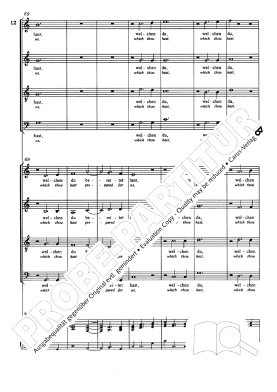 Lord, now lettest thou thy servant depart (Herr, nun lassest du deinen Diener) 4-Part scores gallery preview page 13