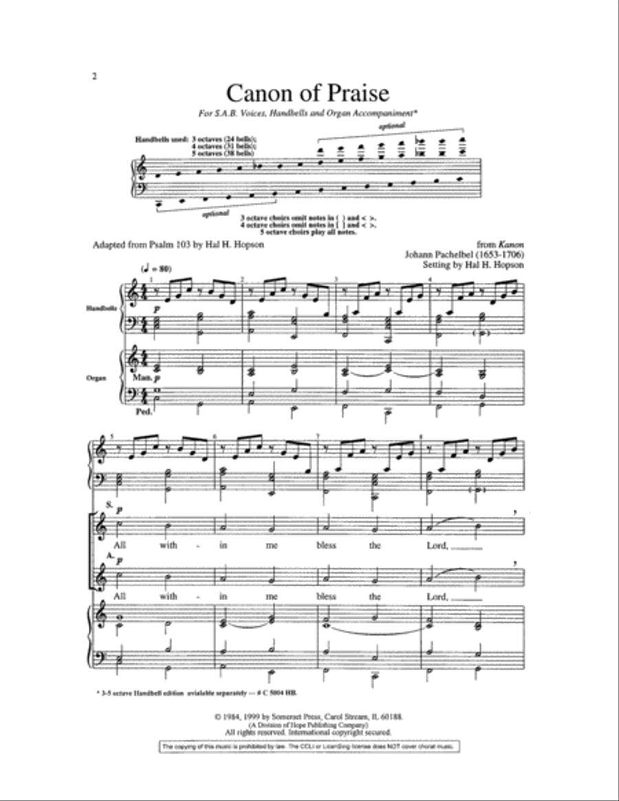 Canon of Praise 3-Part scores gallery preview page 2