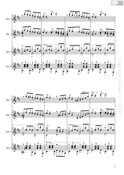 Toccata_G.Rolland (Sheet music for 4 guitars) image number null