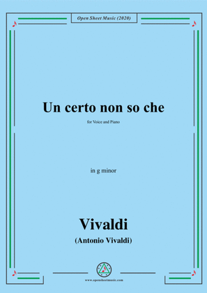 Book cover for Vivaldi-Un certo non so che,in g minor,for Voice and Piano