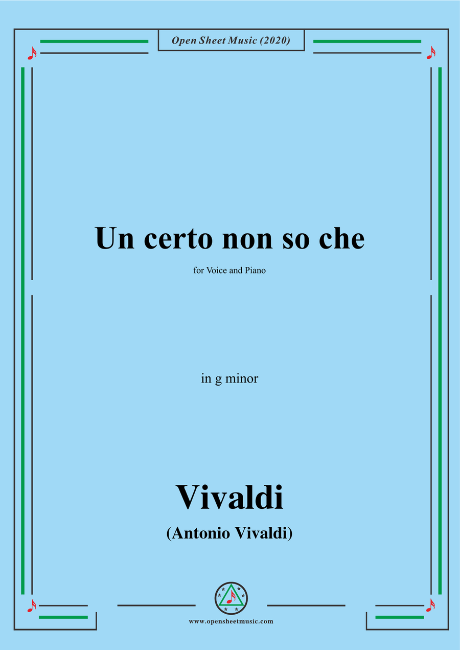 Vivaldi-Un certo non so che,in g minor,for Voice and Piano