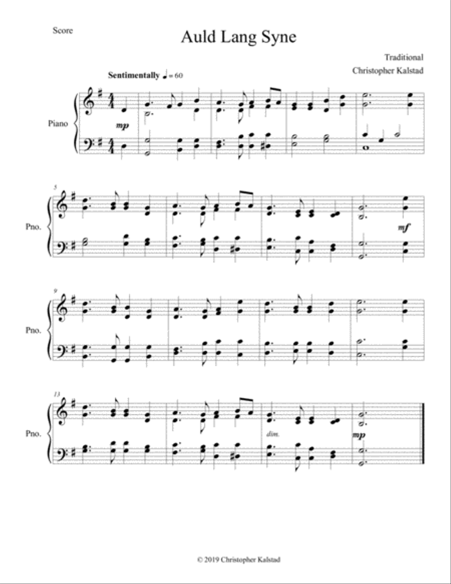 Auld Lang Syne (Piano Solo)