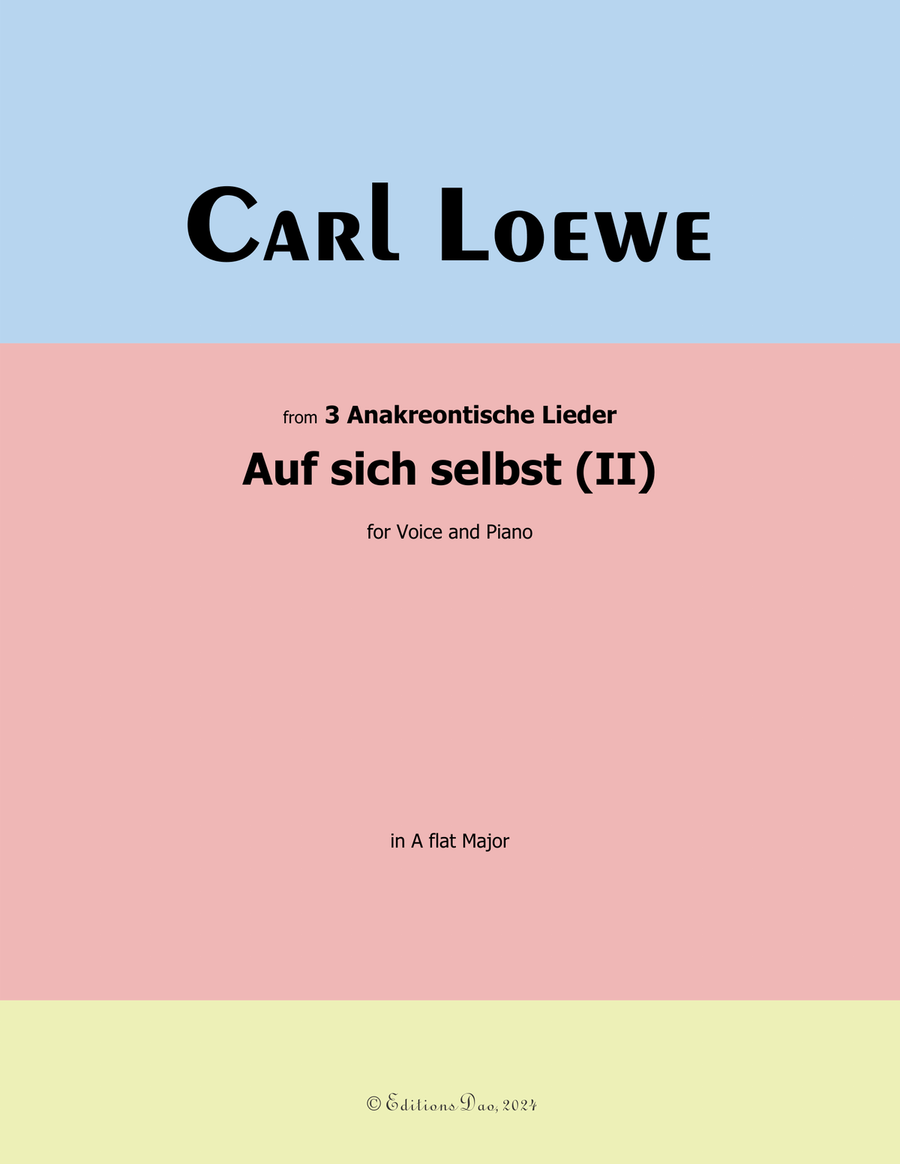 Auf sich selbst(II), by Carl Loewe, in A flat Major Voice scores gallery preview page 1