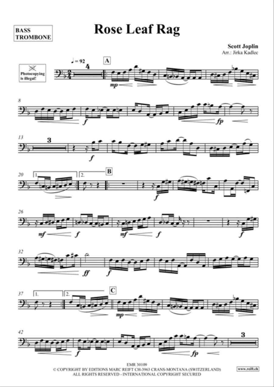 Rose Leaf Rag Trombone scores gallery preview page 2