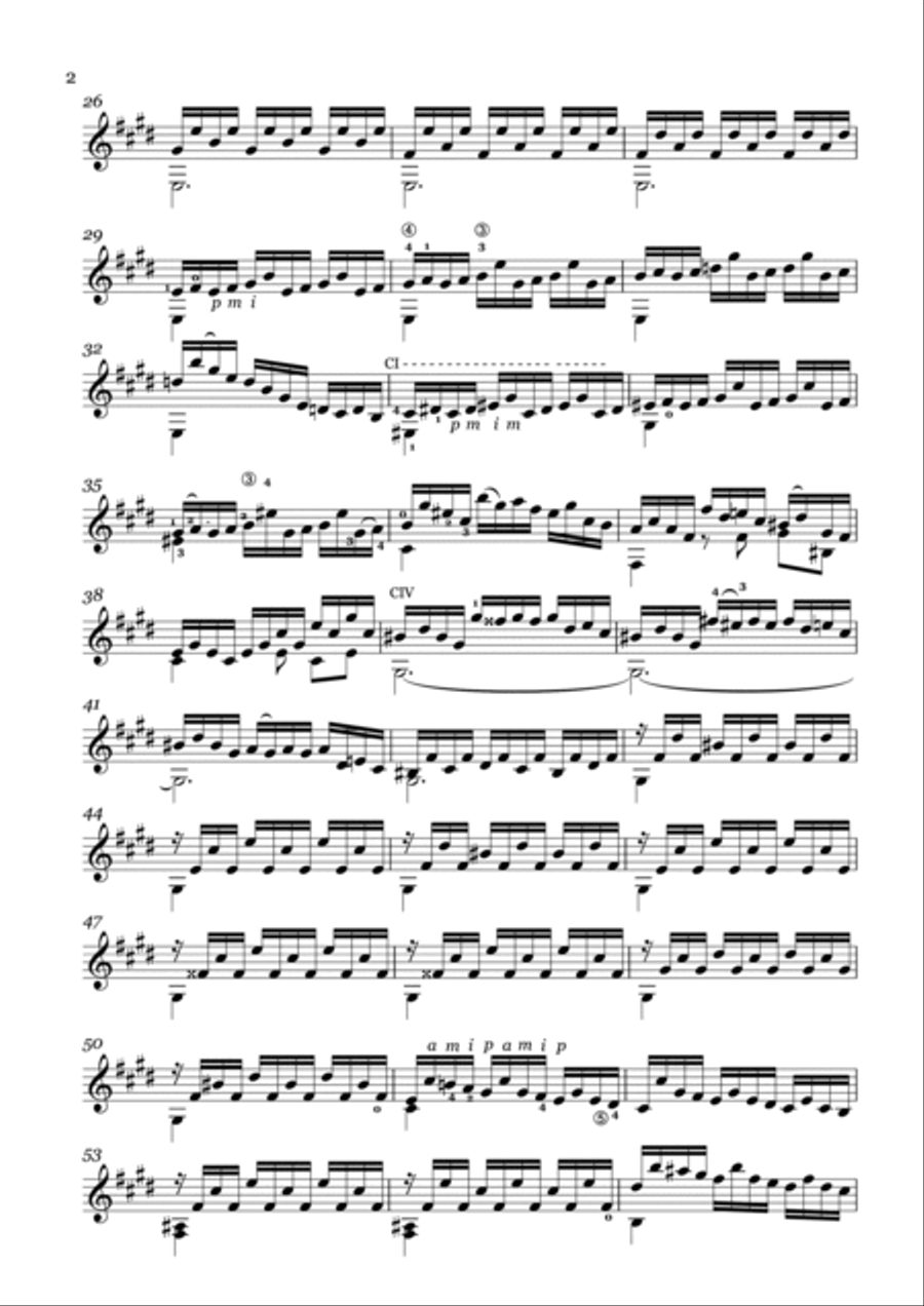 J. S. Bach - Prelude BWV 1006, transcr. for guitar Classical Guitar scores gallery preview page 2