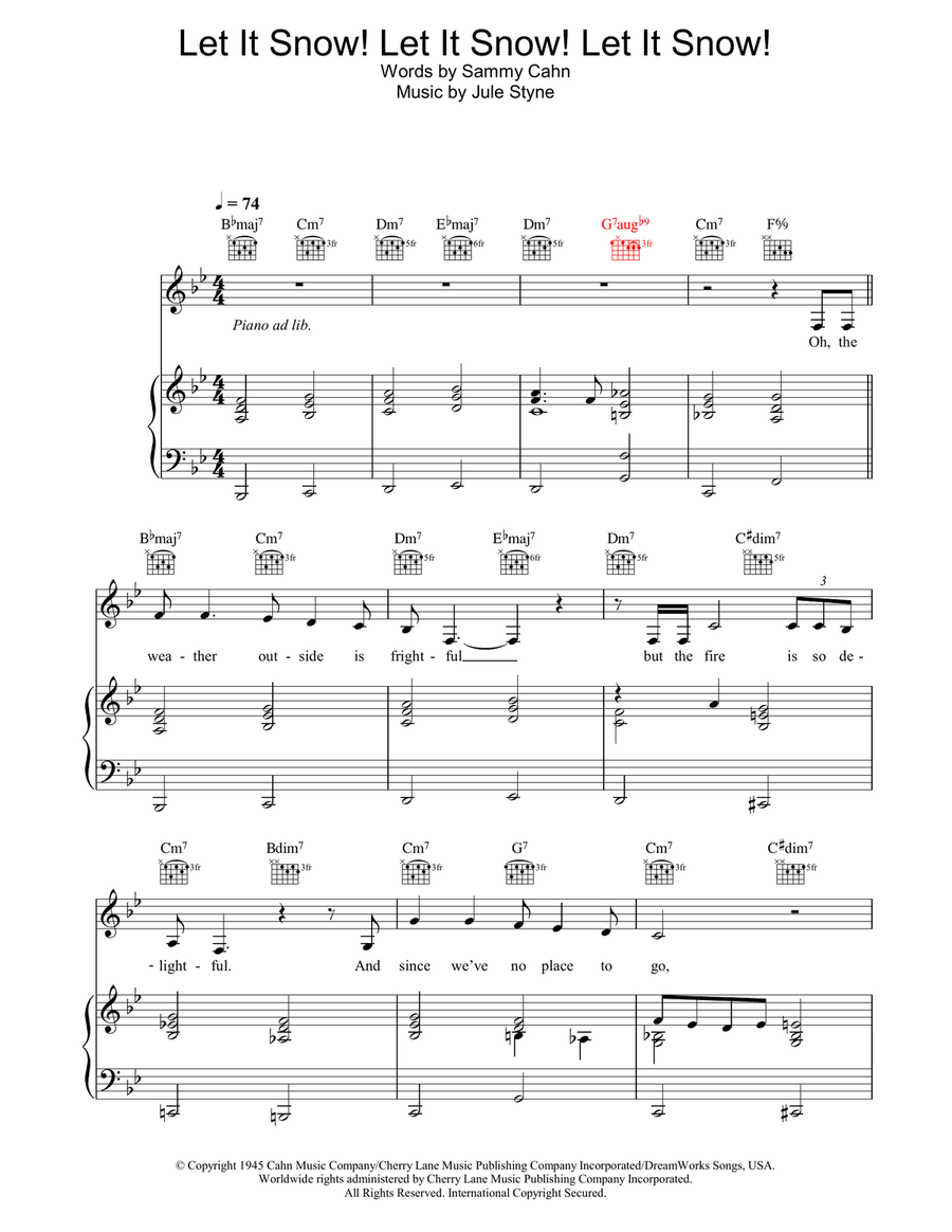 Let It Snow! Let It Snow! Let It Snow! Guitar scores gallery preview page 1