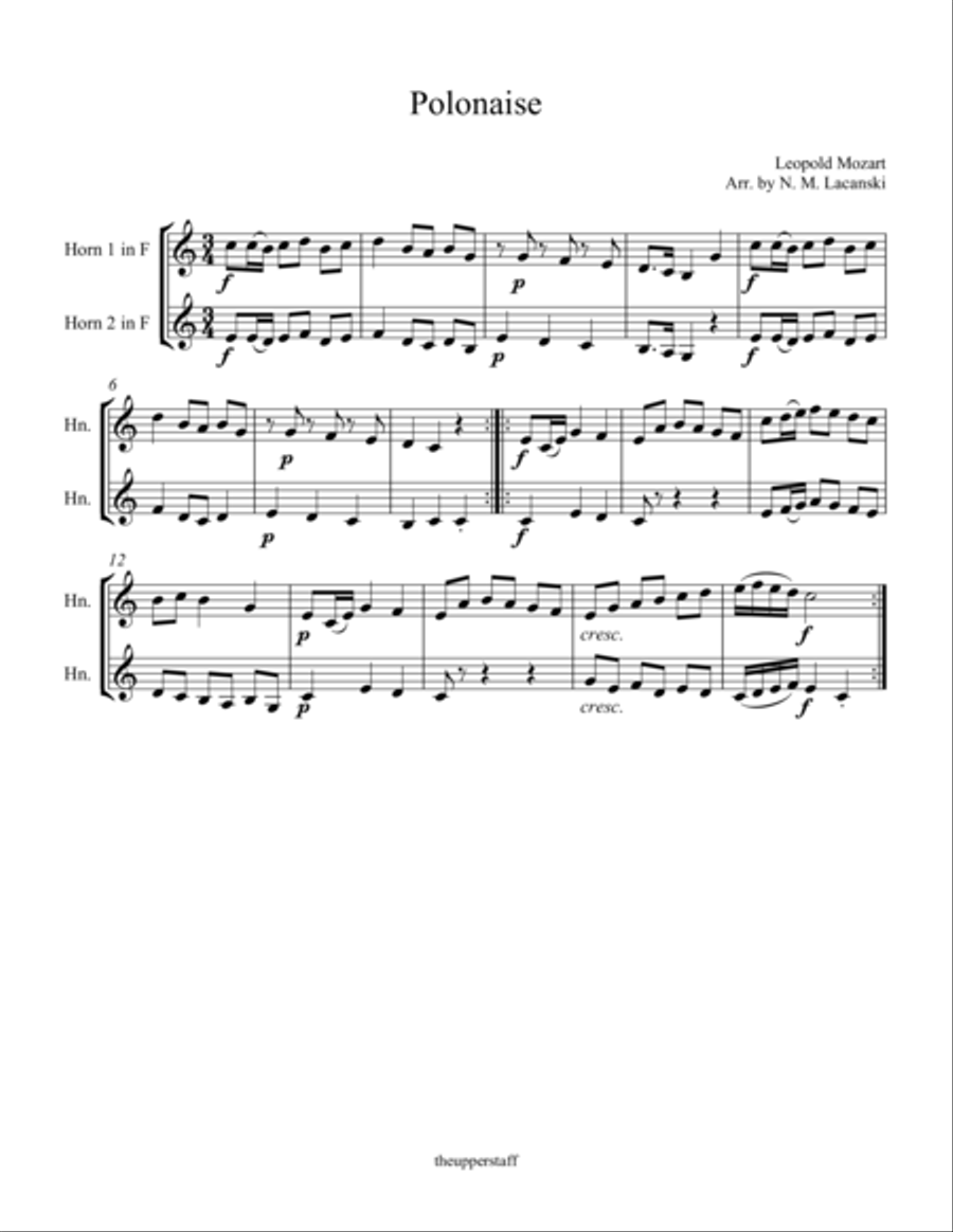 Polonaise Polonaise Horn Solo scores gallery preview page 1