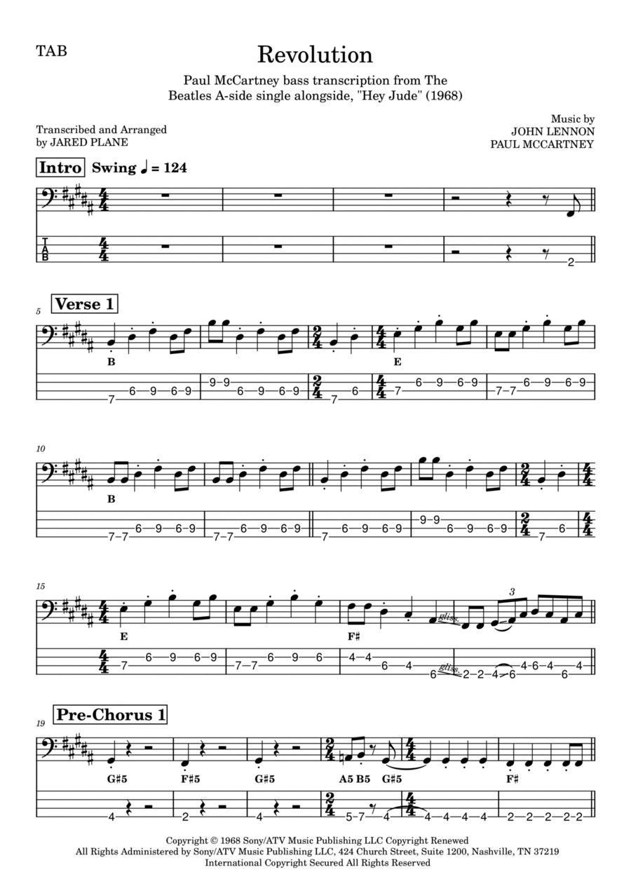 Revolution Guitar Tablature scores gallery preview page 1