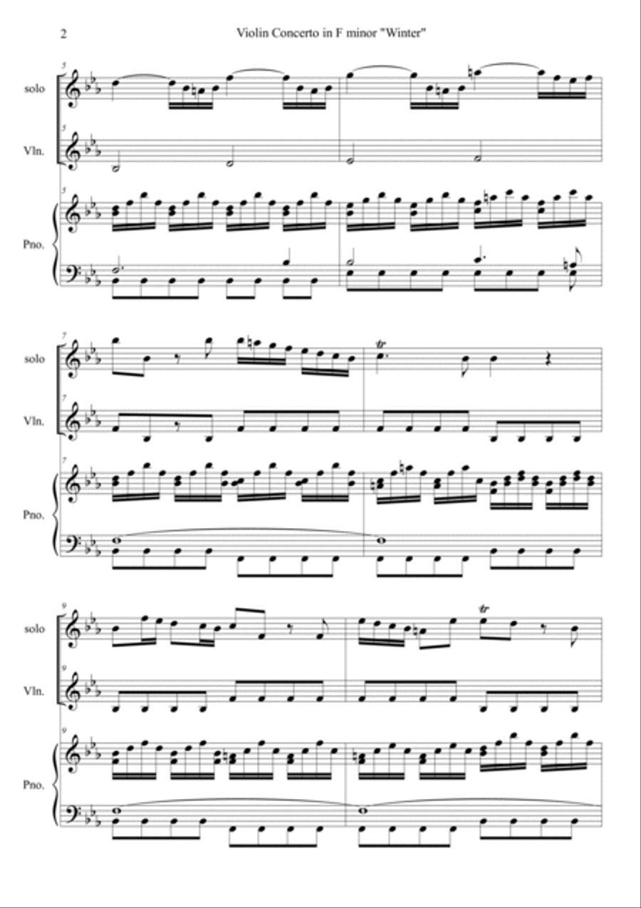 The Four Seasons Winter 2nd Movement Violin Solo scores gallery preview page 2