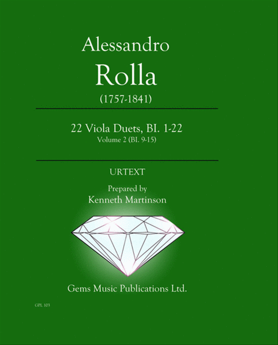22 Viola Duets, BI. 1-22 Volume 2 (BI. 9-15) String Duet scores gallery preview page 1
