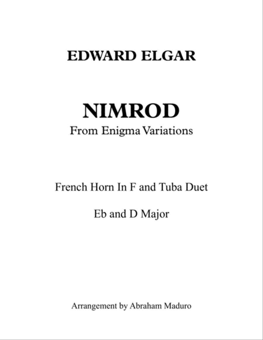 Nimrod French Horn and Tuba Duet-Two Tonalities Included Brass Duet scores gallery preview page 1