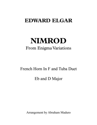 Nimrod French Horn and Tuba Duet-Two Tonalities Included