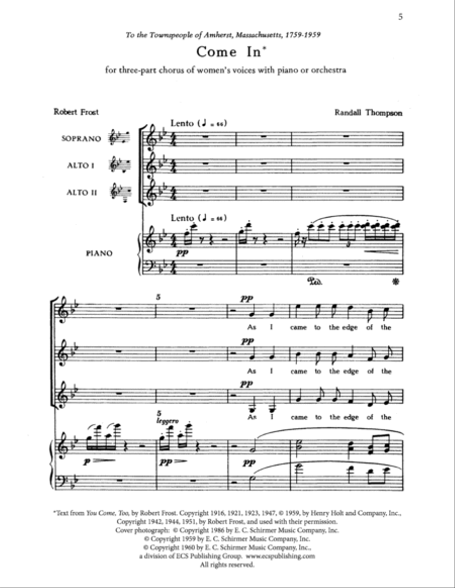 Come In Women's Choir scores gallery preview page 4