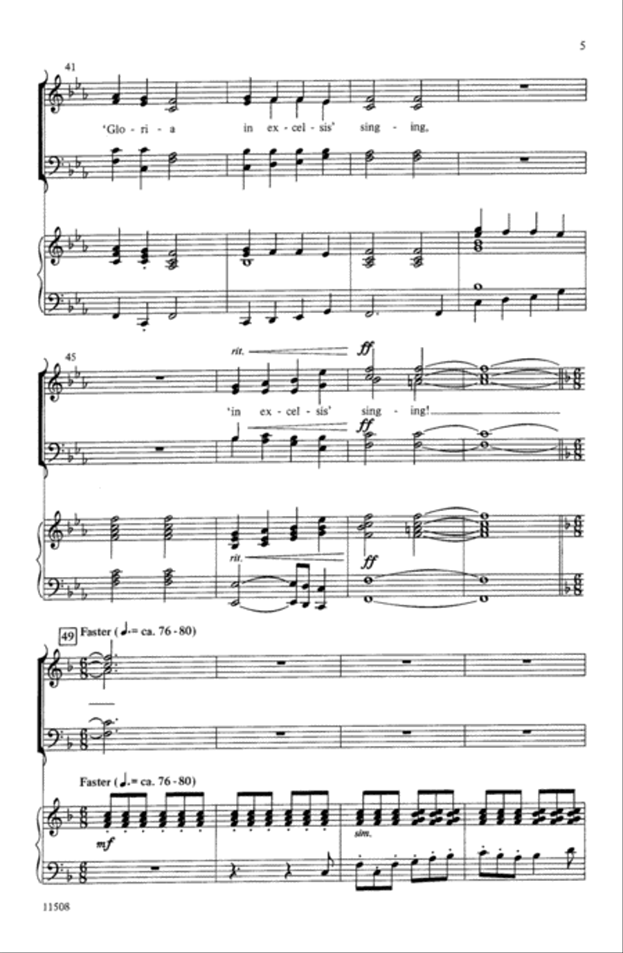 Fantasy on Five Christmas Carols 4-Part scores gallery preview page 5