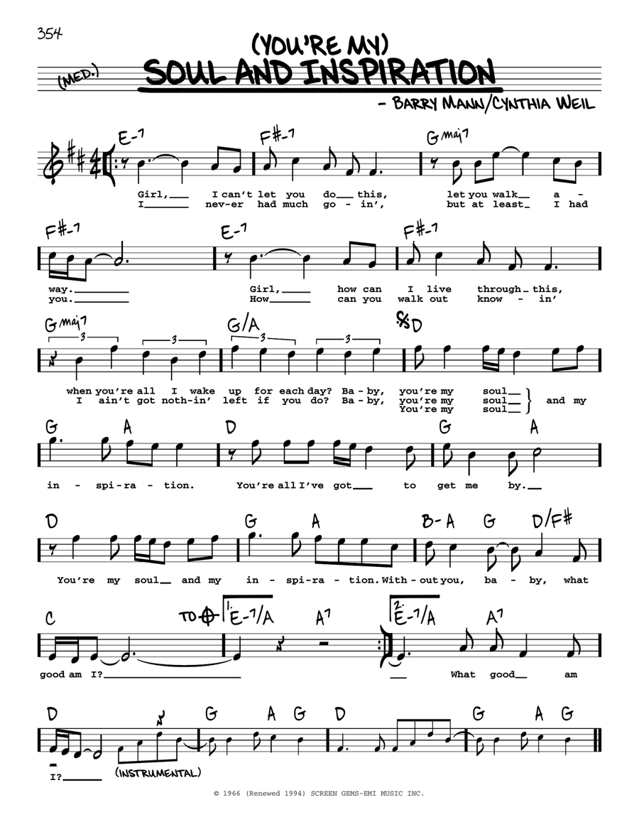 (You're My) Soul And Inspiration Voice scores gallery preview page 1