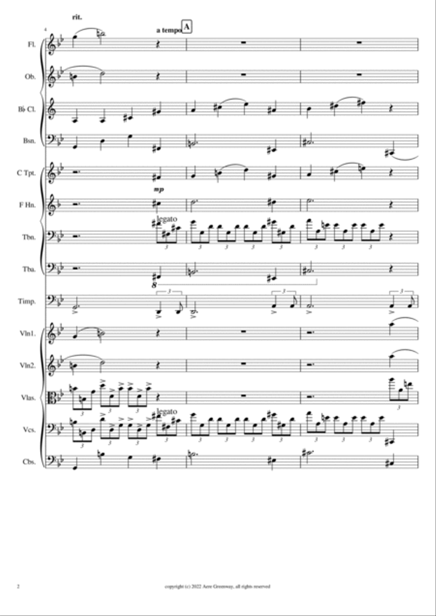 Brahms Rhapsody Opus 79 No. 2, arranged for orchestra Full Orchestra scores gallery preview page 3