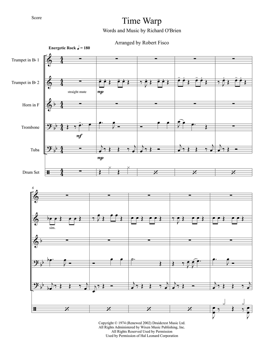 Time Warp Time Warp Small Ensemble scores gallery preview page 2