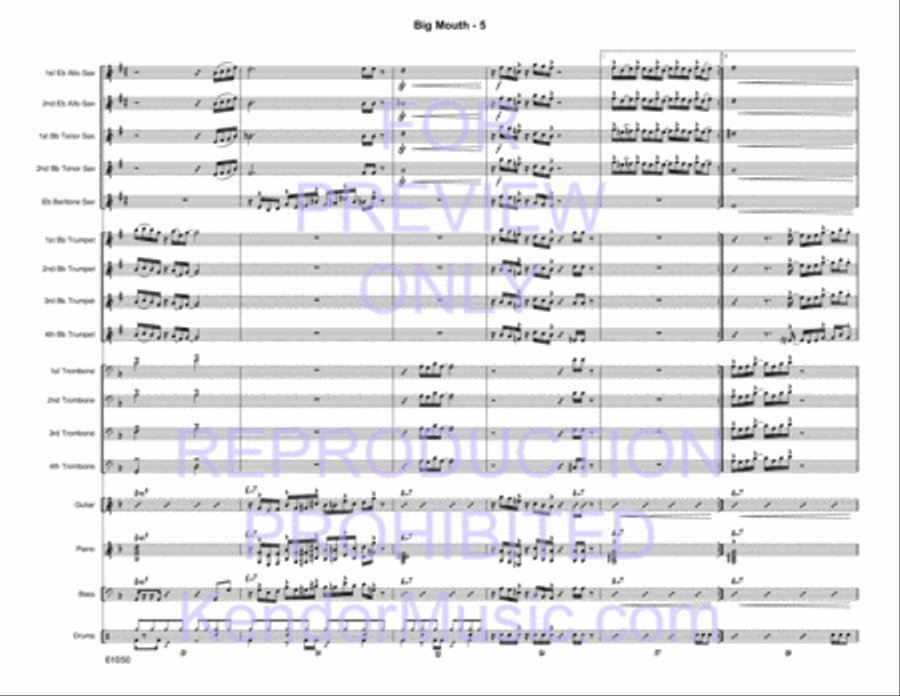 Big Mouth (Full Score) Jazz Ensemble scores gallery preview page 7