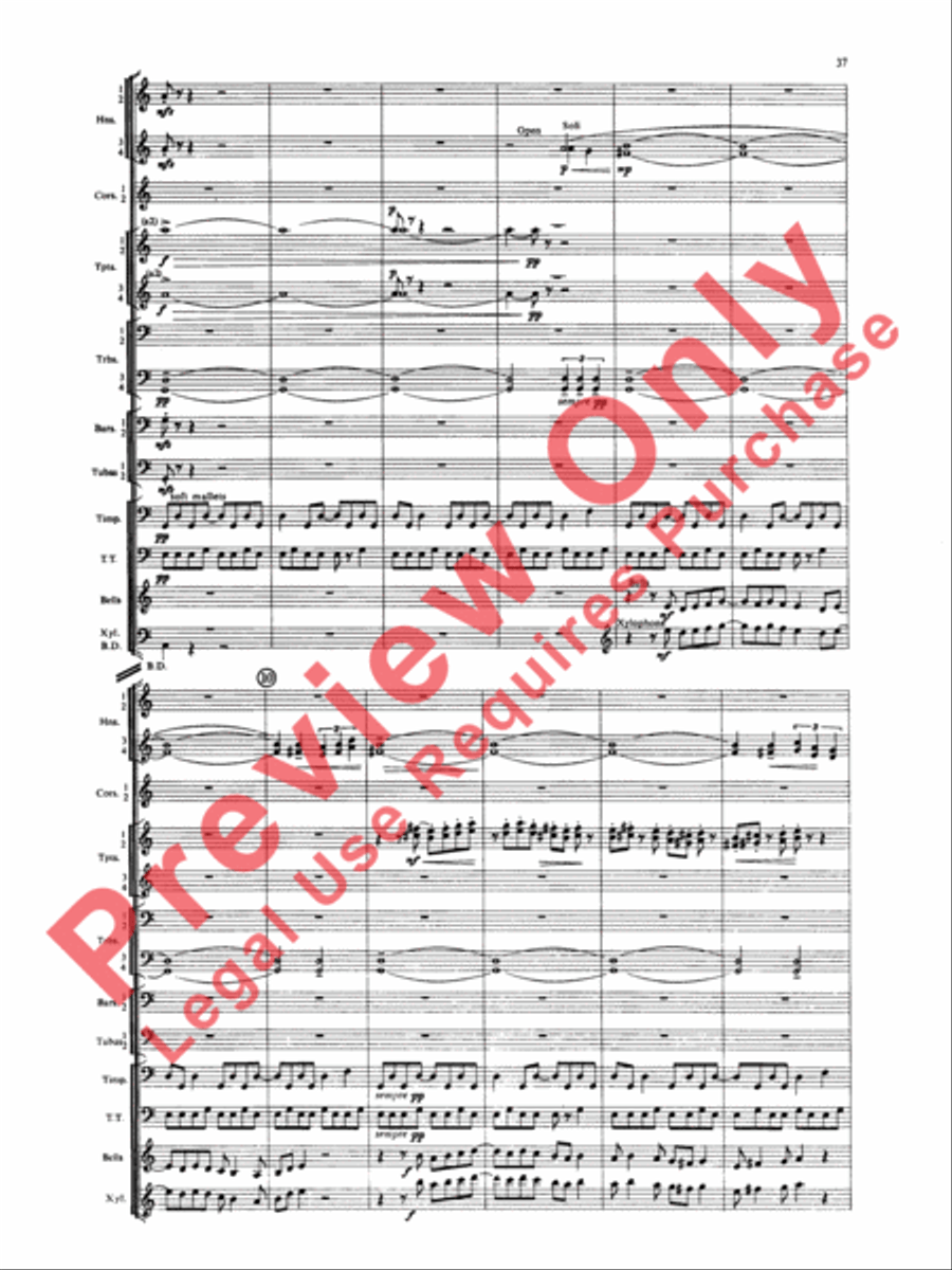 Symphony for Brass and Percussion (score only) Concert Band scores gallery preview page 40