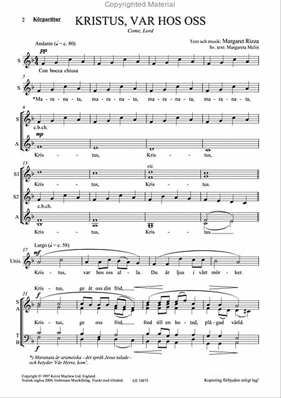 Kristus, var hos oss Kristus, var hos oss 4-Part scores gallery preview page 2