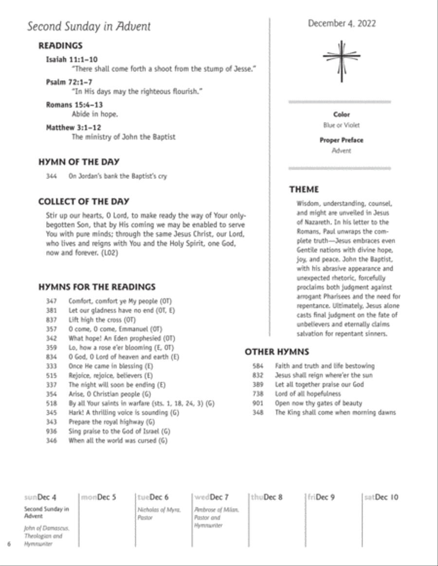 Worship Planning Book: Year A 2023 Sacred scores gallery preview page 6