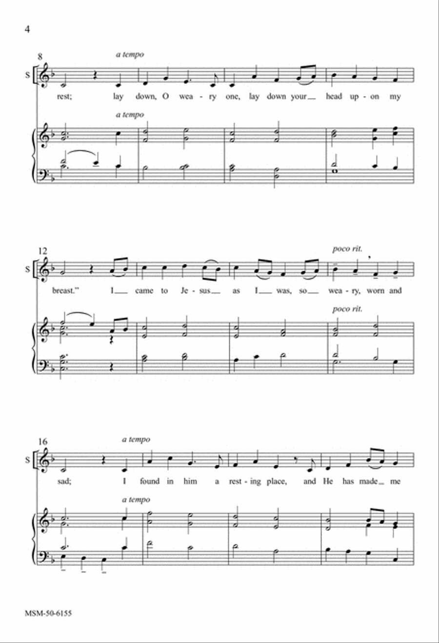 I Heard the Voice of Jesus Say 4-Part scores gallery preview page 4