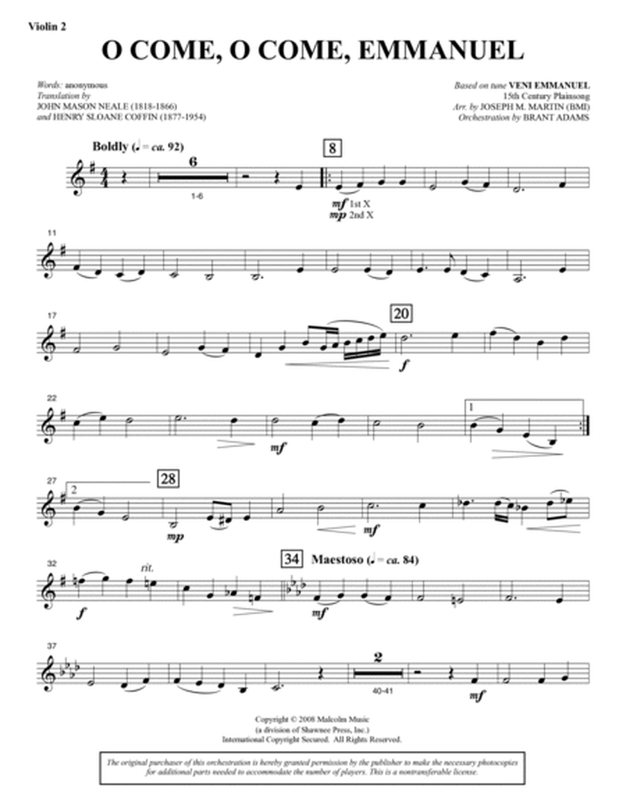 Carols for Choir and Congregation - Violin 2