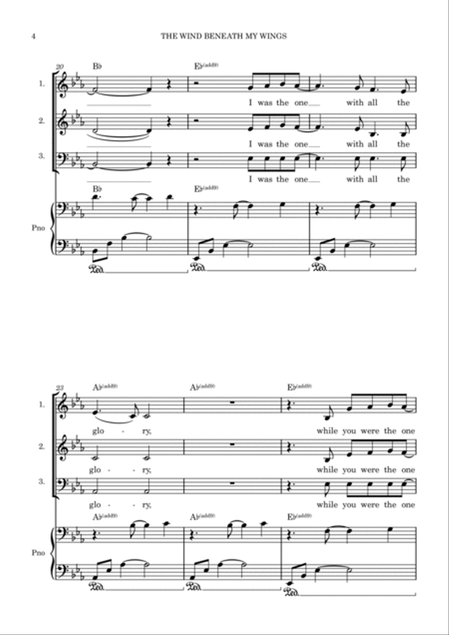 The Wind Beneath My Wings 3-Part scores gallery preview page 4