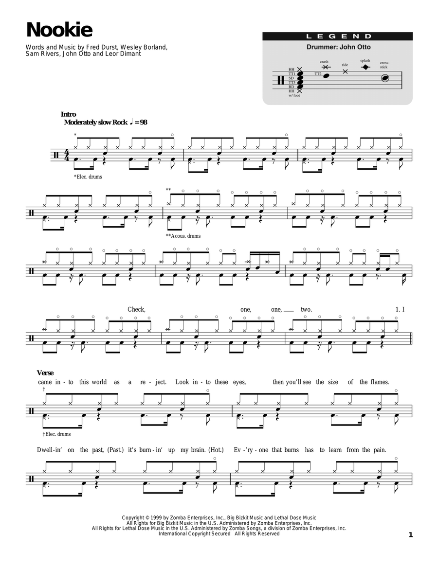 Nookie Nookie Drum Set scores gallery preview page 1