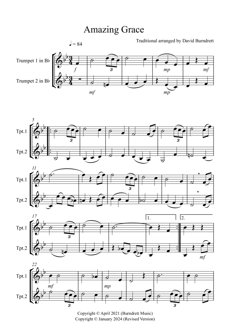 Amazing Grace for Trumpet Duet Bassoon scores gallery preview page 1