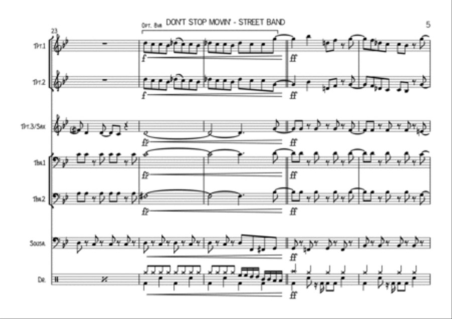 Don't Stop Movin' Brass Ensemble scores gallery preview page 5