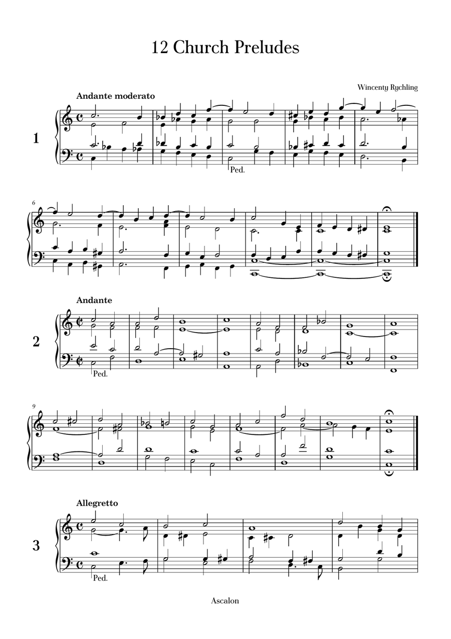 12 Church Preludes Organ Solo scores gallery preview page 2