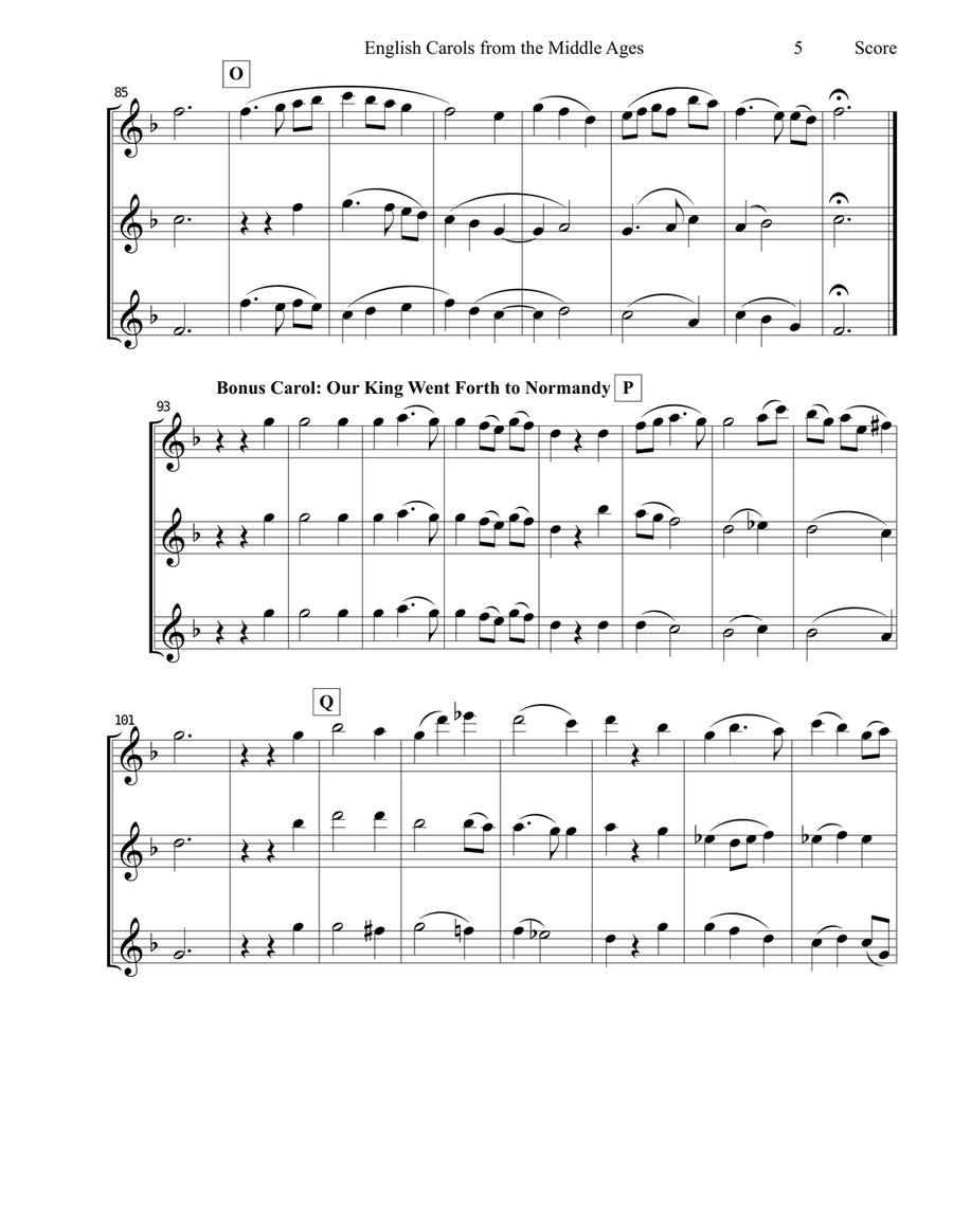 English Carols from the Middle Ages - flexible woodwind trio Woodwind Trio scores gallery preview page 6