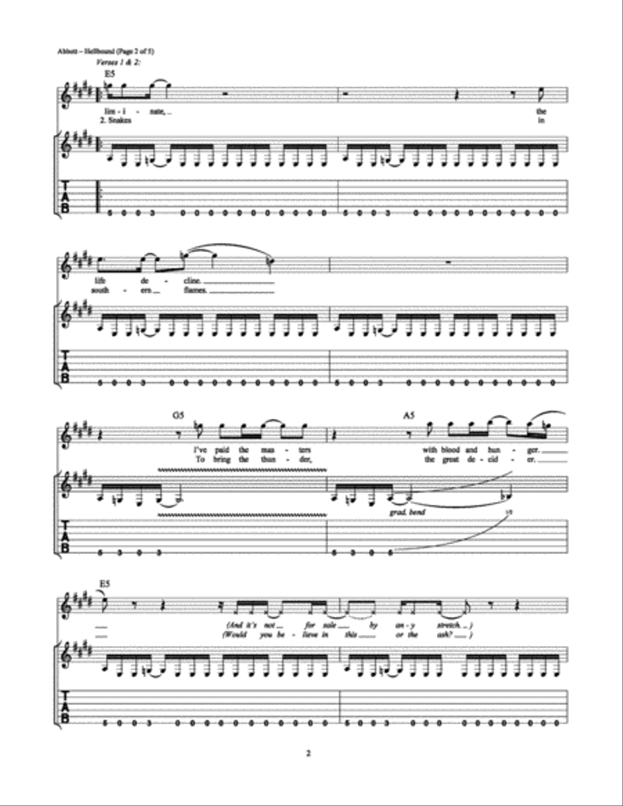 Hellbound Electric Guitar scores gallery preview page 2