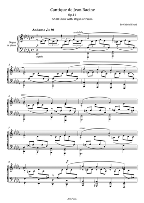 Gabriel Fauré - Cantique de Jean racine - Op.11 - SATB Choir with Organ or Piano Original