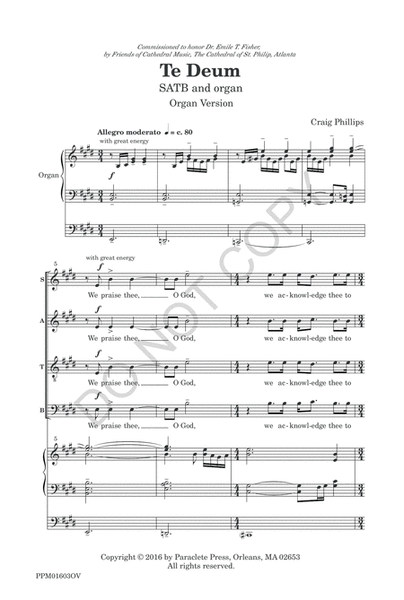 Te Deum - Choral/Organ Version