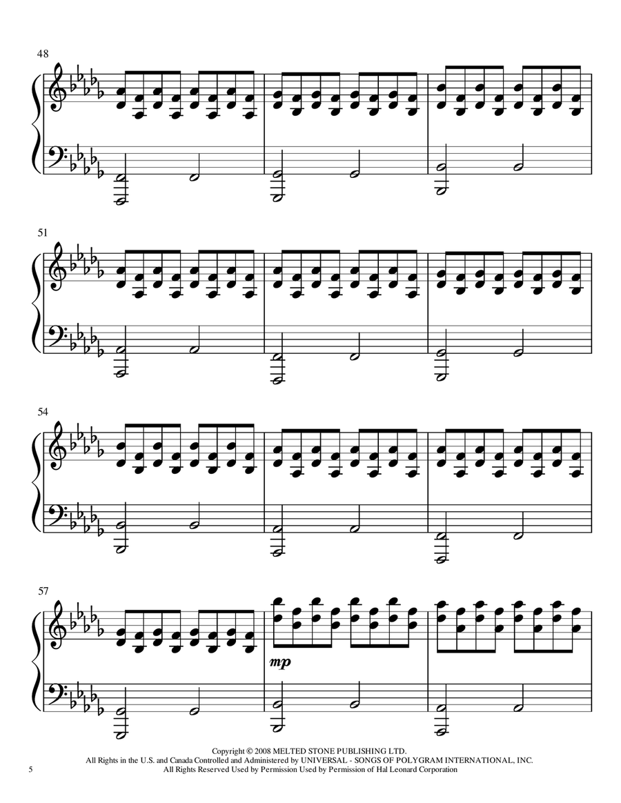Hometown Glory Piano Solo scores gallery preview page 5