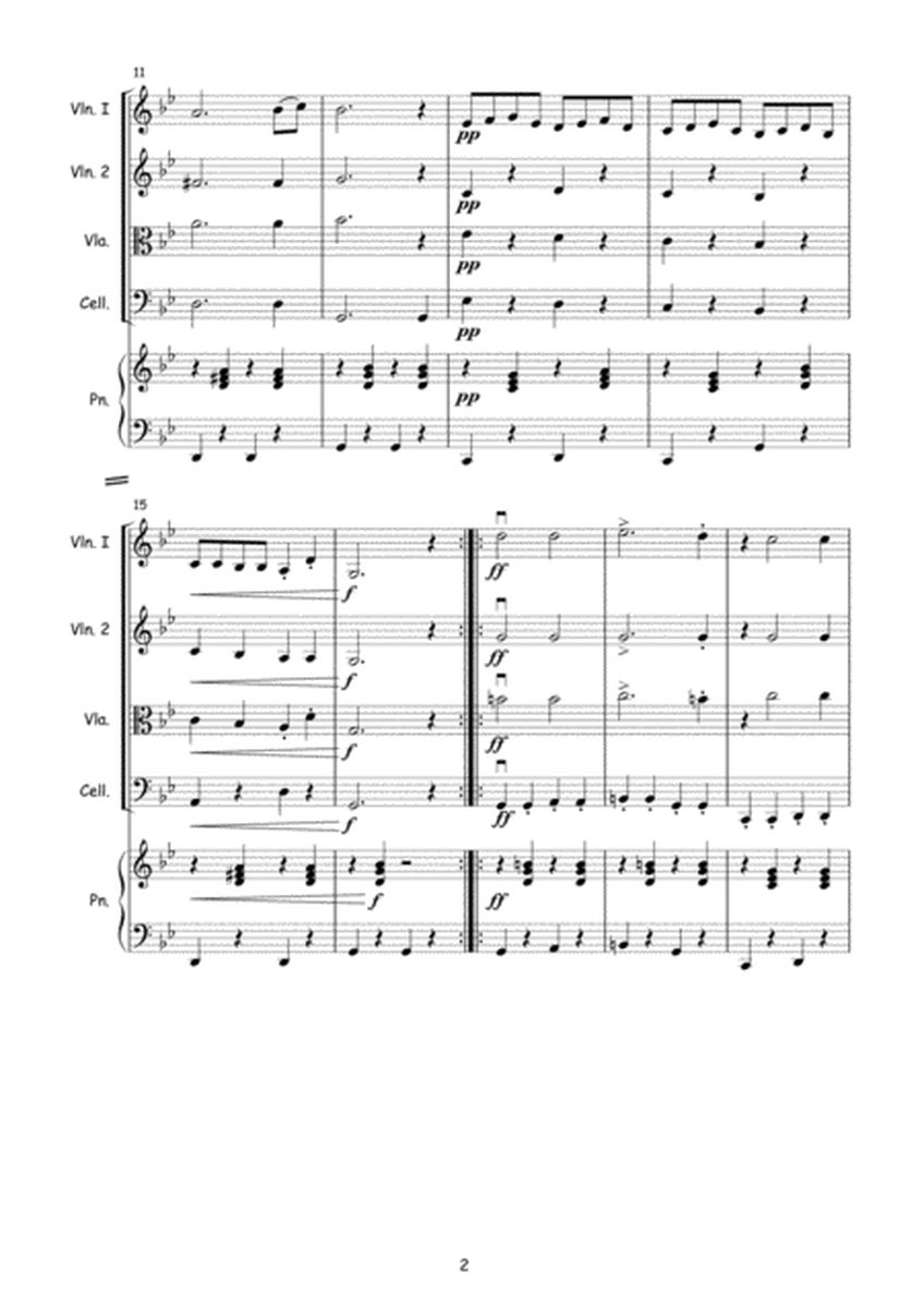 Hungarian Dance No. 5 by Brahms for Junior String Quartet image number null