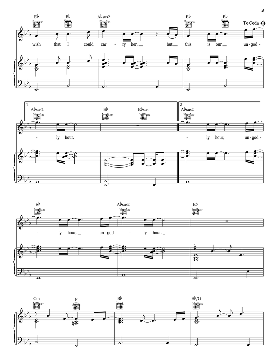 Ungodly Hour Piano, Vocal, Guitar scores gallery preview page 3