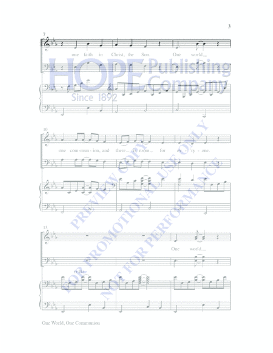 One World, One Communion 4-Part scores gallery preview page 3