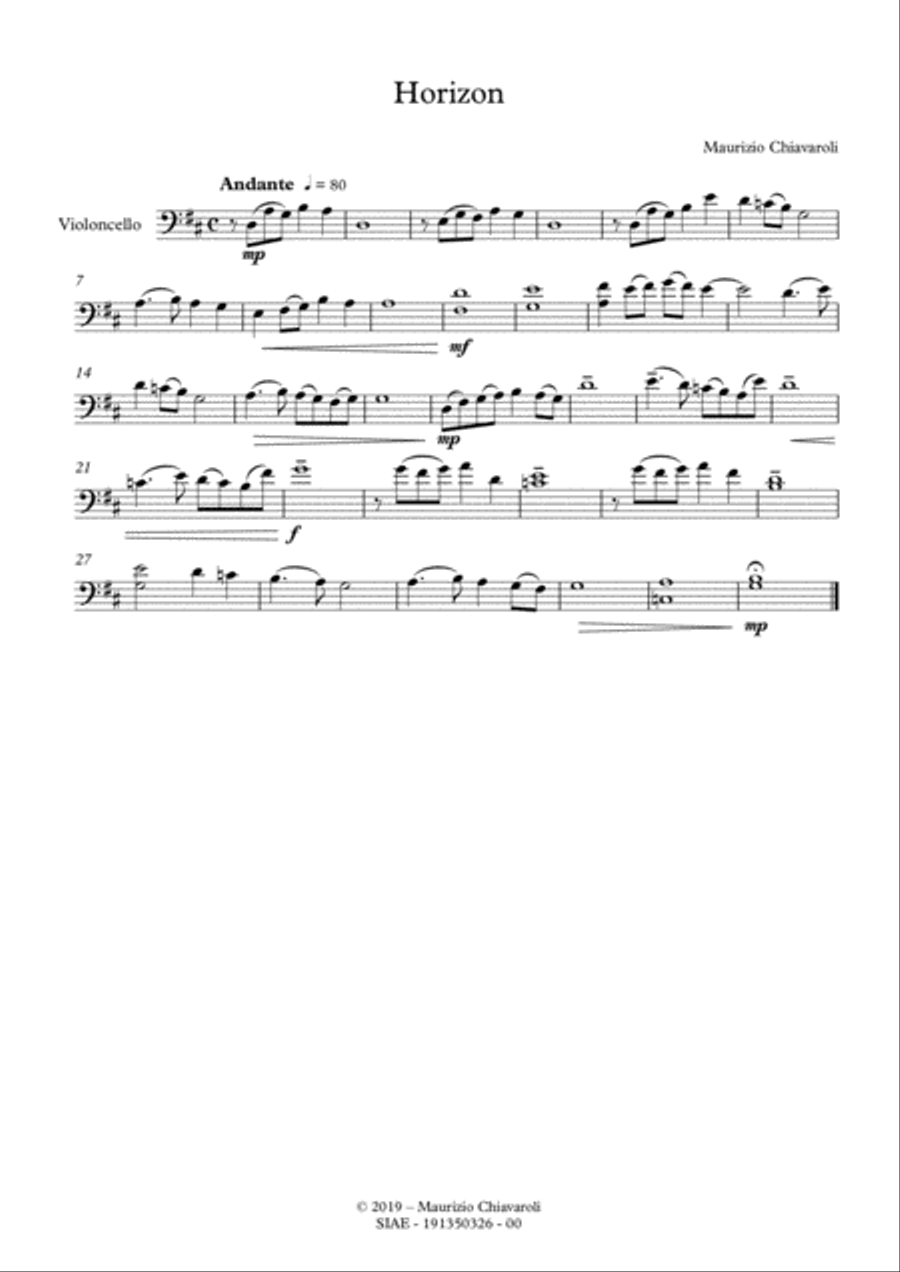 Horizon Cello Solo scores gallery preview page 1