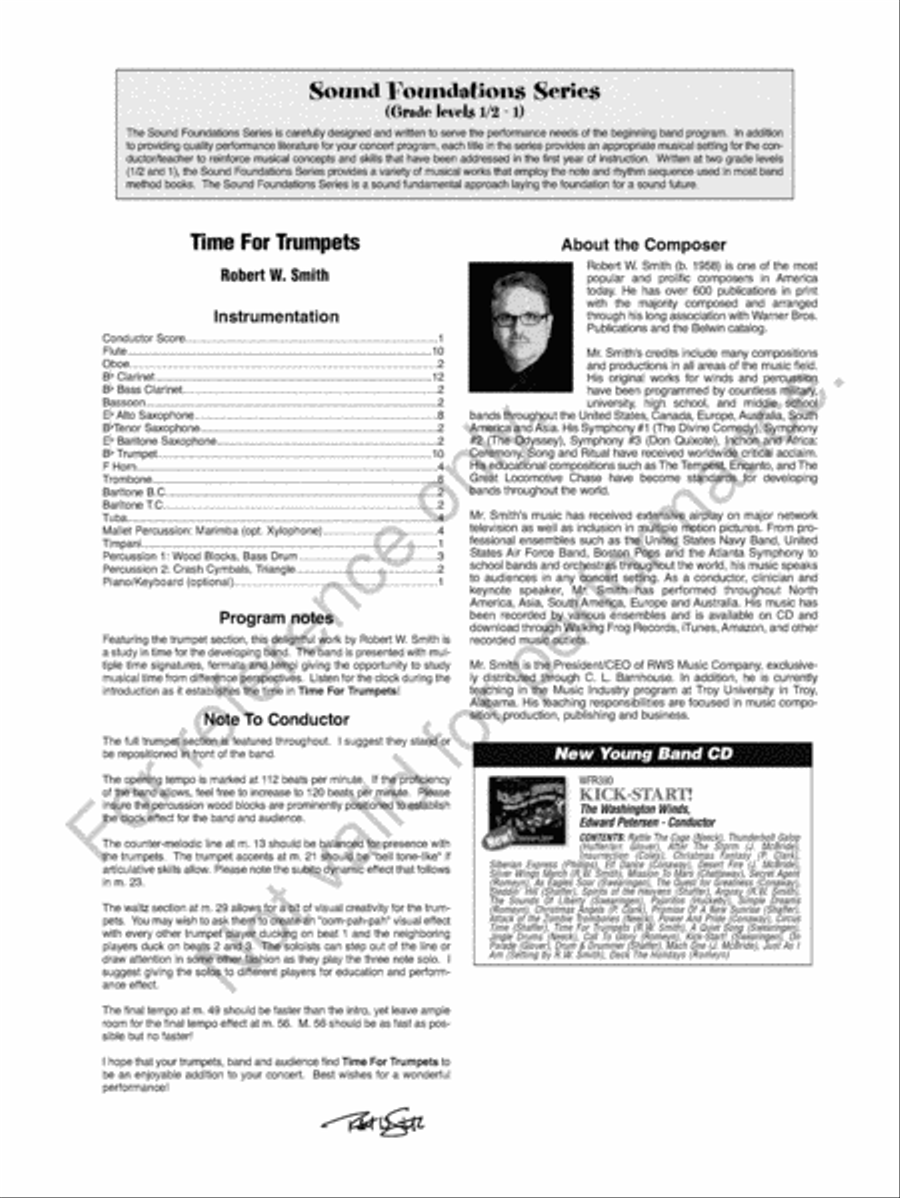 Time For Trumpets Time For Trumpets Concert Band scores gallery preview page 3