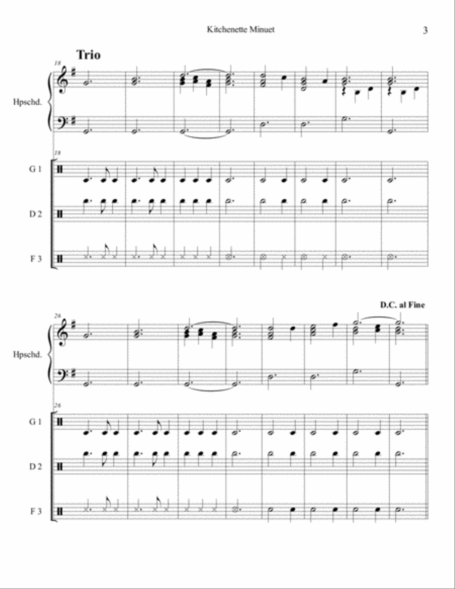 The Kitchenette Minuet Novelty Ensemble Large Ensemble scores gallery preview page 4